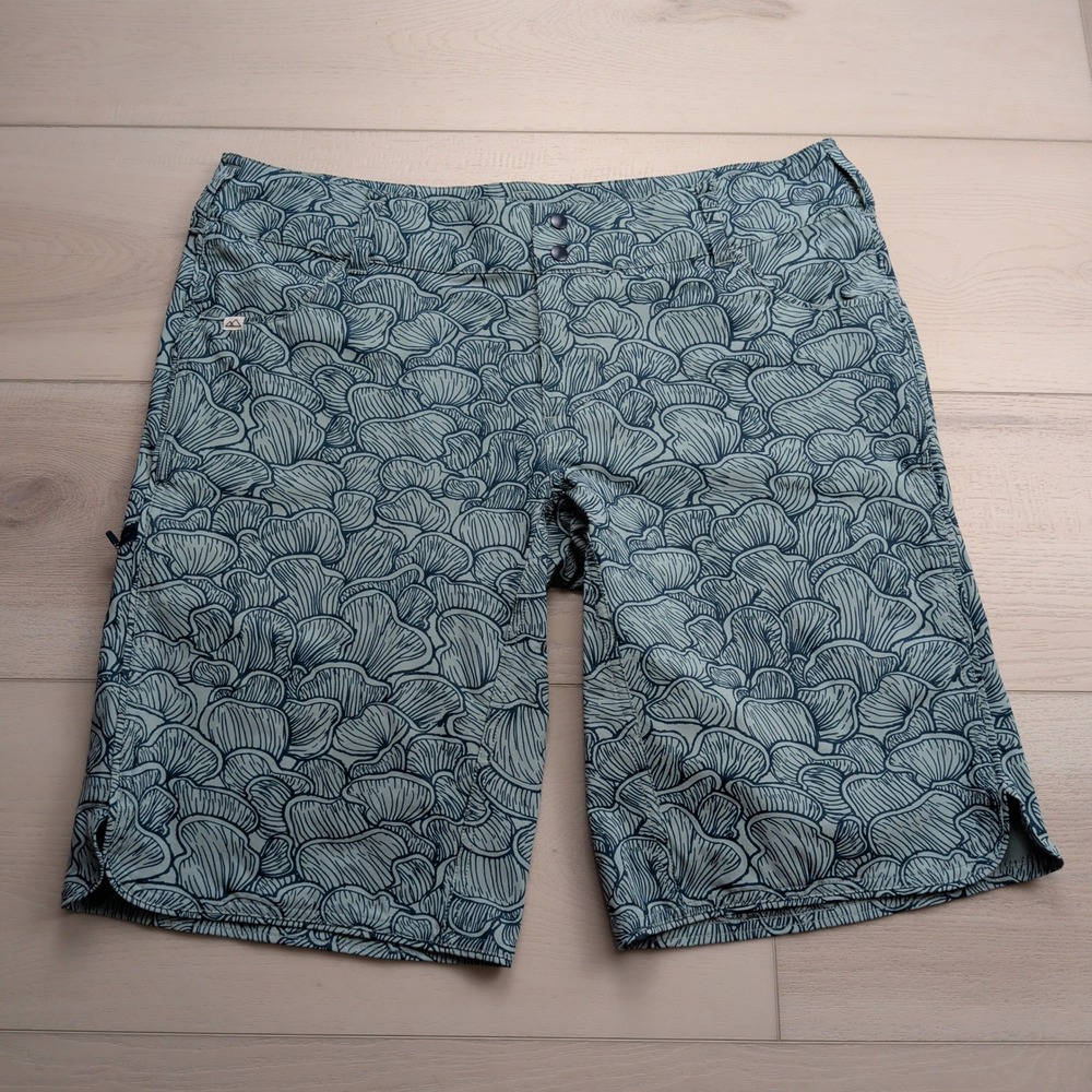 Wild Rye Freda Mountain Bike Shorts Women 16 Blue Shell Print MTB Cycling Trail